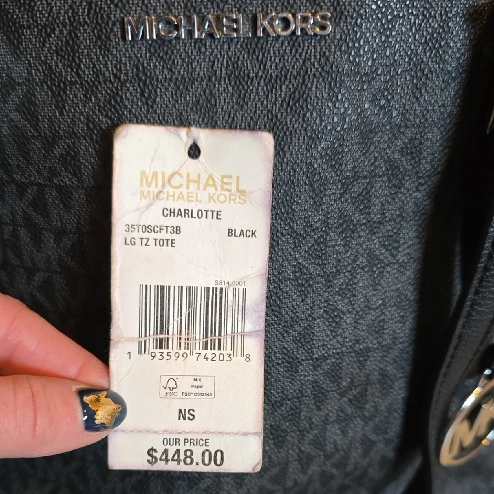 Michael Kors Black and Gray Tote Bag - Picture 9 of 11